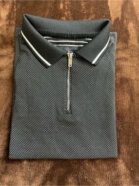 Cactus Boys Black & White Zip Polo